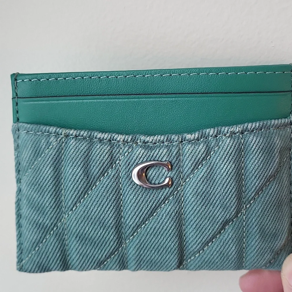Coach Denim Essential Green Card Case